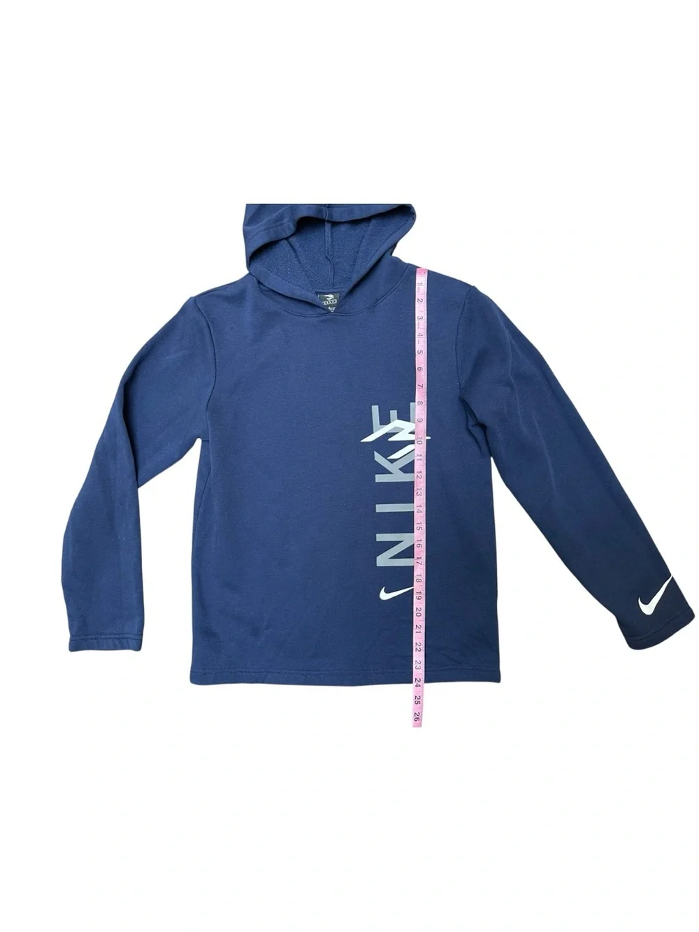 Nike Youth Large 12-13 Navy Fleece Pullover Hoodie Graphic Swoosh Logo